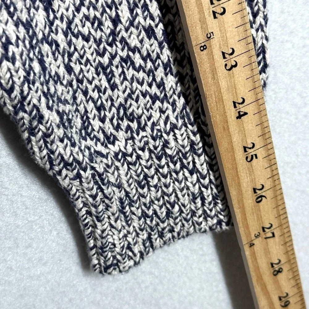 J Crew Sweater Mens Large Marled Cotton Crewneck Pullover Chunky Knit Fisherman